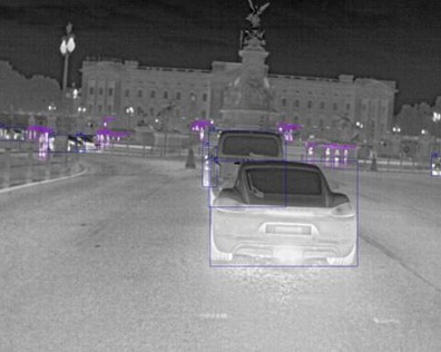 Thermal Image of Pedestrians and Automobiles